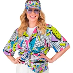 Chemise mixte mode funk années 80 - Blanche - RueDeLaFete