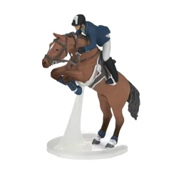 Cheval de saut d'obstacle et son cavalier - Papo