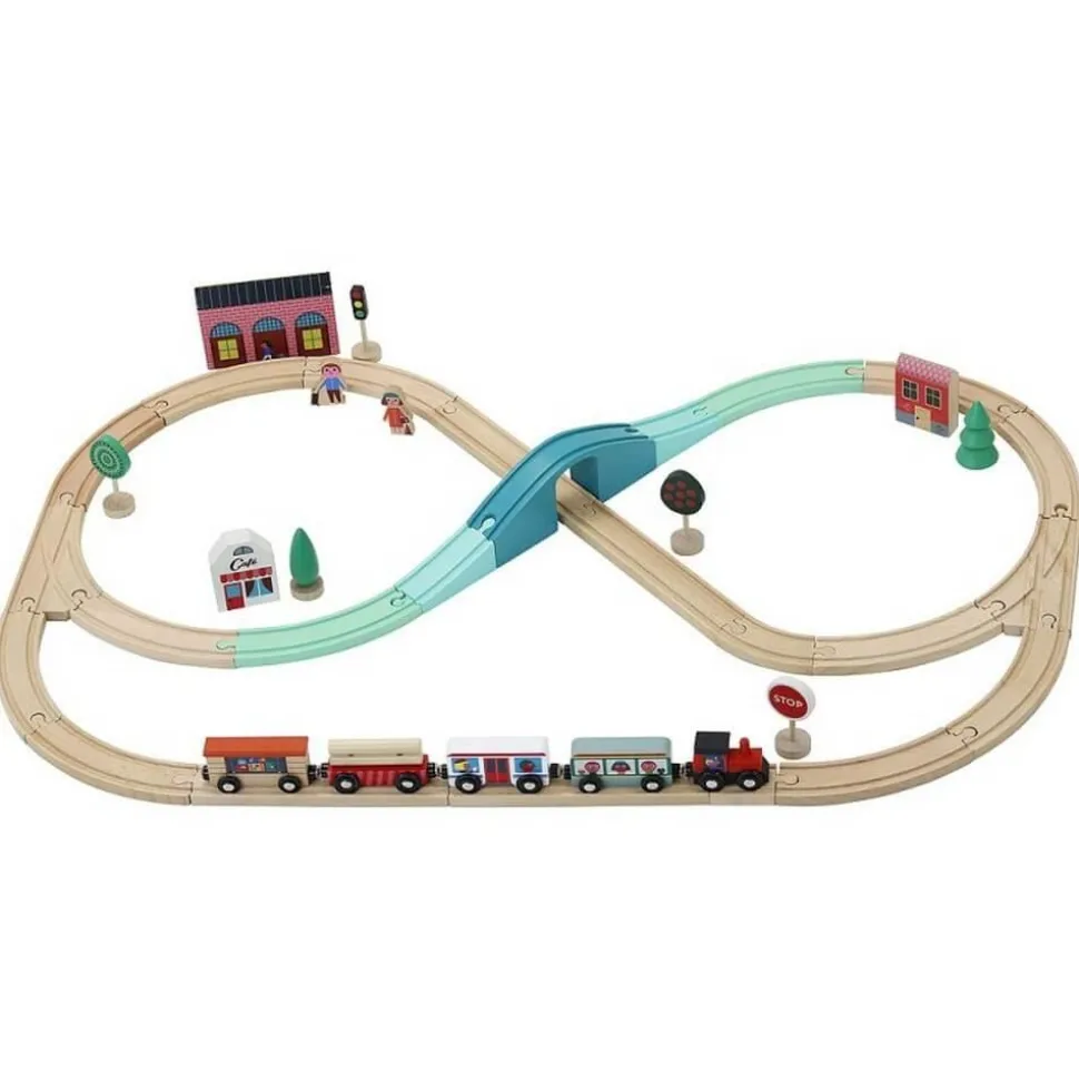 Circuit de train Grand Express en bois 40 pièces - Vilac