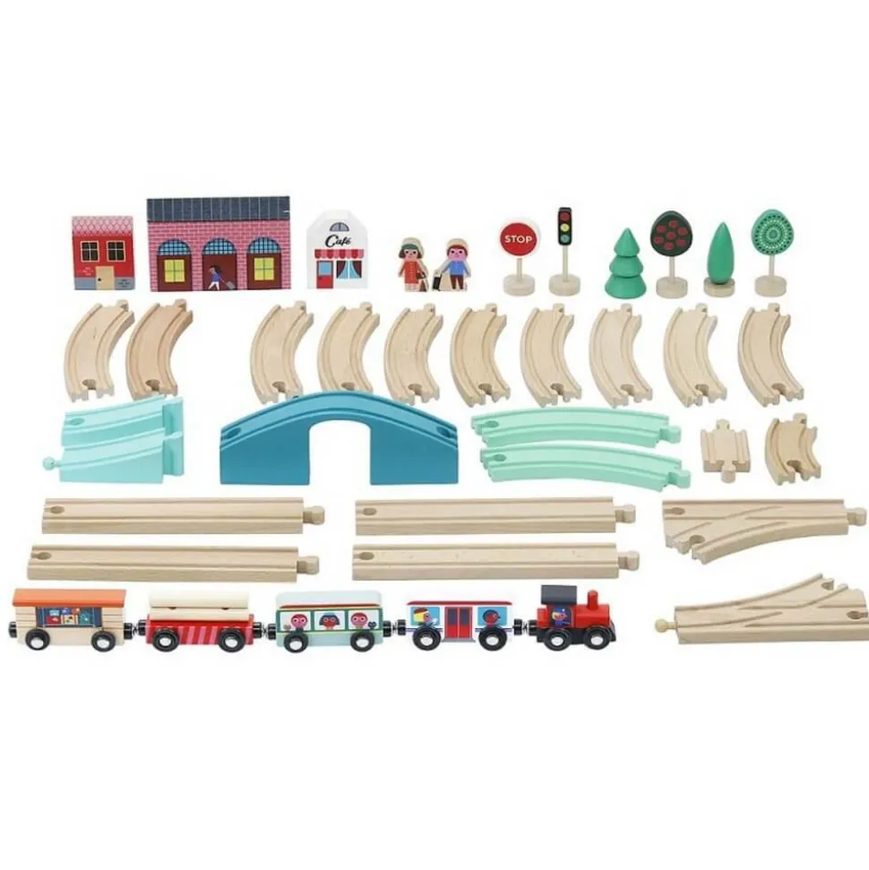 Circuit de train Grand Express en bois 40 pièces - Vilac