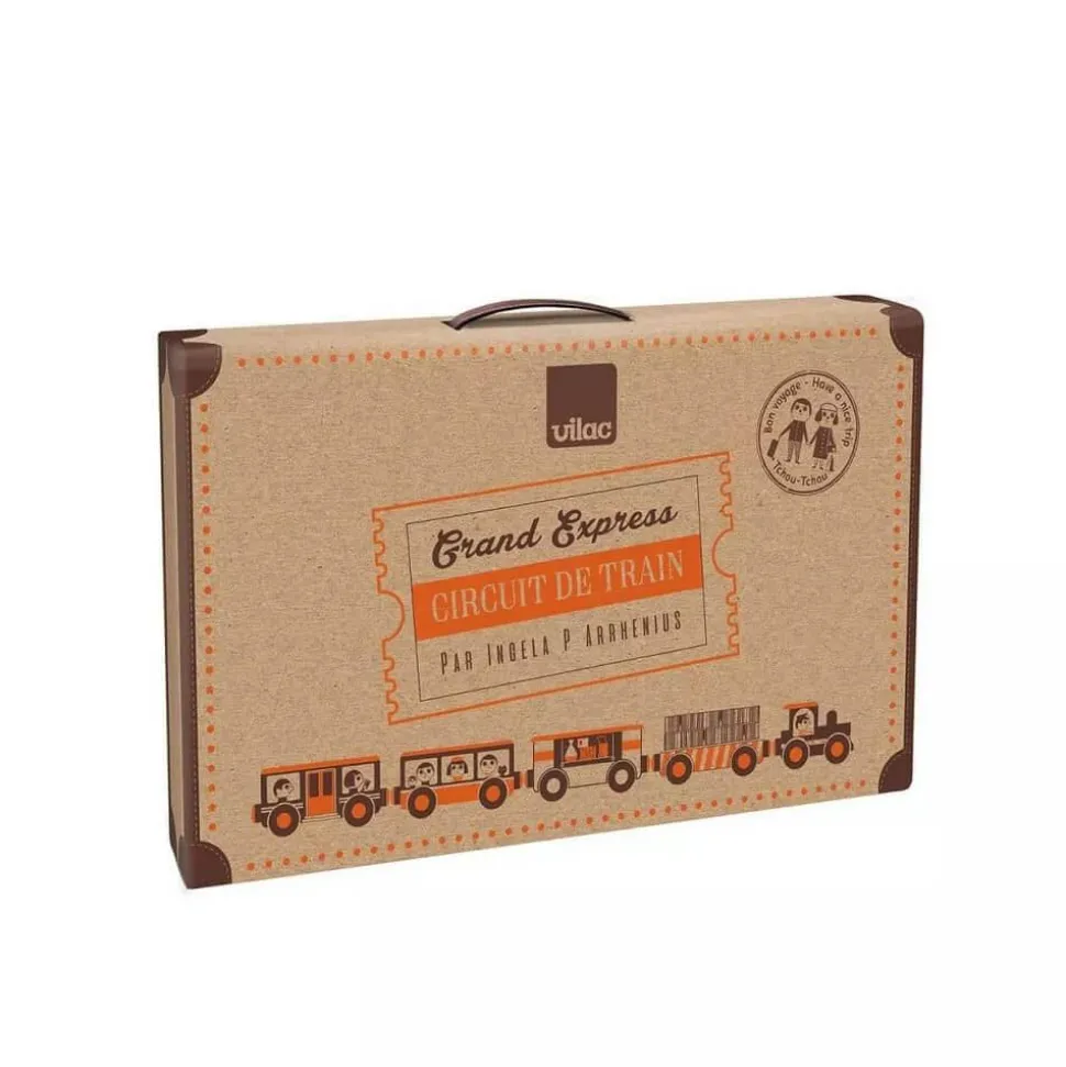 Circuit de train Grand Express en bois 40 pièces - Vilac
