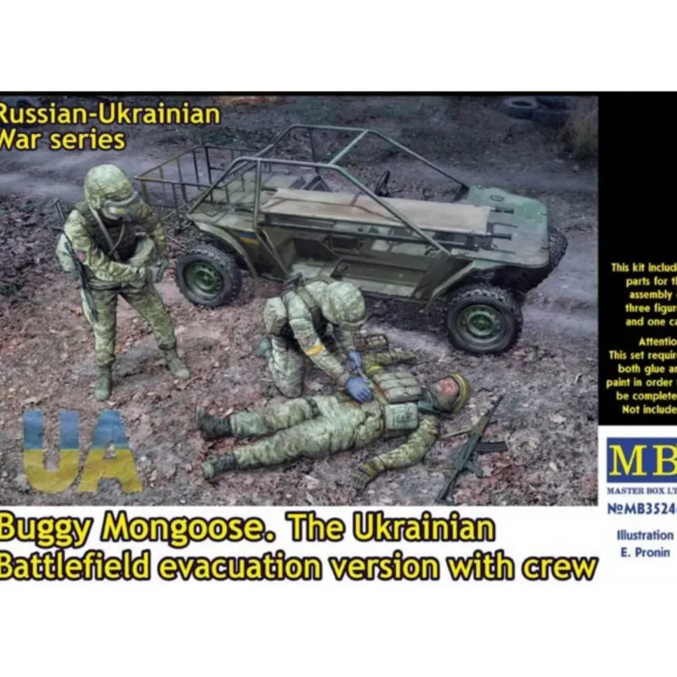 Coffret Buggy Mongoose et figurines : évacuation champ de bataille ukrainien - Master Box