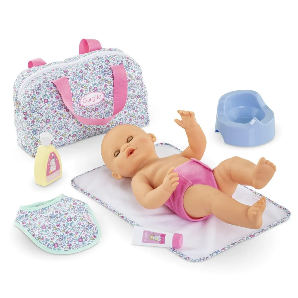 Coffret accessoires pour Grand poupon 36 cm : A langer floral - Corolle