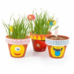 Coffret anniversaire - 10 pots "Petits monstres" - A semer - Radis et Capucine