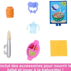 Coffret Barbie : Babysitter Repas bébé - Mattel