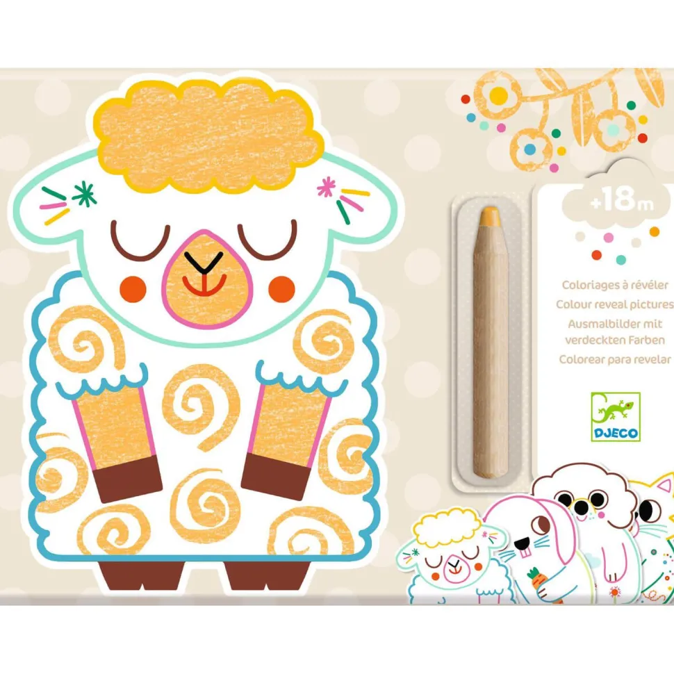 Coffret Coloriage : Animaux familiers à révéler - Djeco