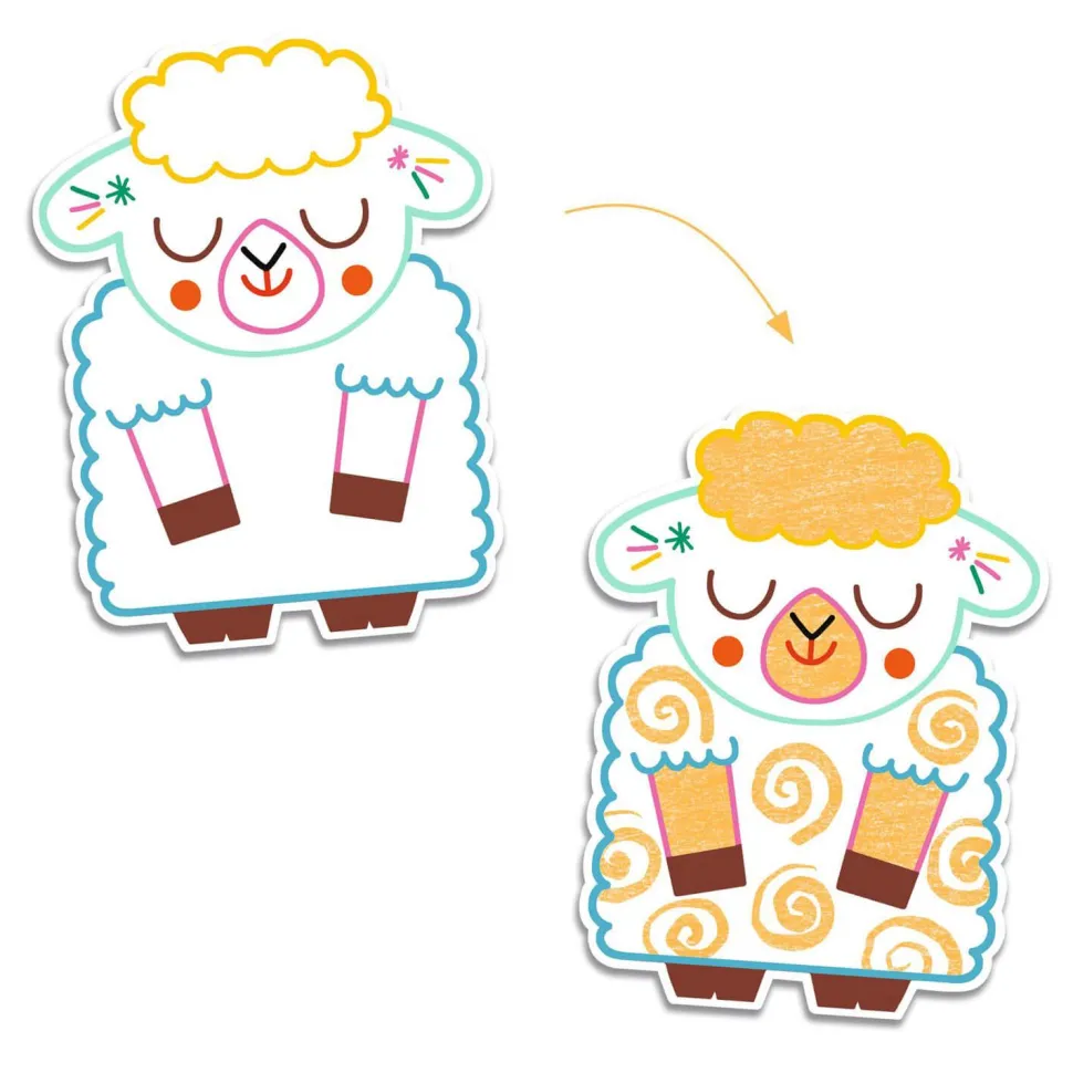 Coffret Coloriage : Animaux familiers à révéler - Djeco