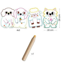 Coffret Coloriage : Animaux familiers à révéler - Djeco