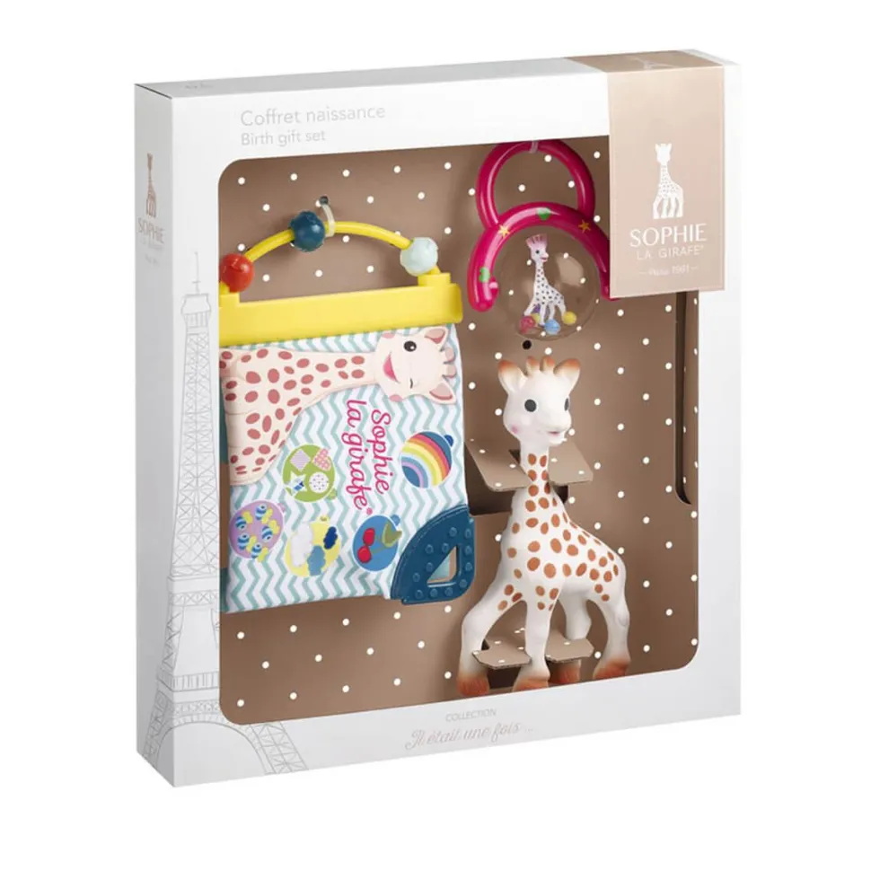 Coffret de naissance Sophie la girafe : Livre d'éveil et hochet - Vulli