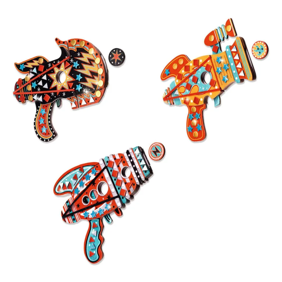 Coffret DIY : 3 Lanceurs de jetons à décorer : Kosmik - Djeco