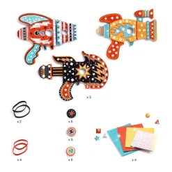 Coffret DIY : 3 Lanceurs de jetons à décorer : Kosmik - Djeco