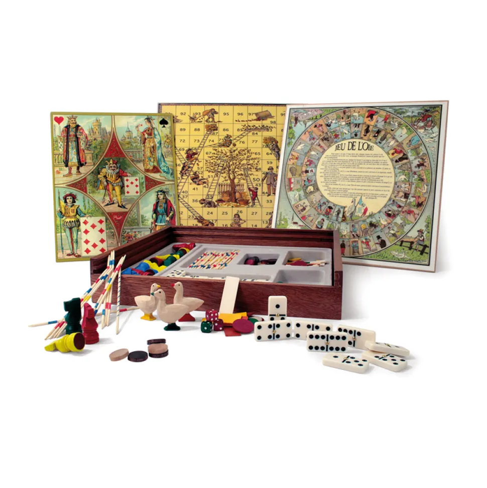 Coffret en bois : Jeux de société : Tradition - JeuJura