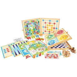 Coffret jeux de société en bois : 150 règles - Pions bois - JeuJura