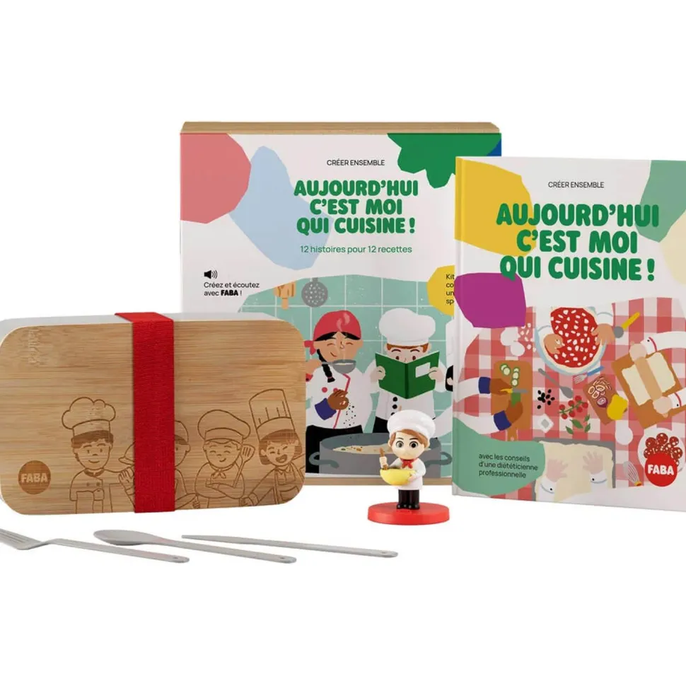 Coffret livre et figurine pour conteuse à histoires : Aujourd'hui c'est moi qui cuisine - Faba