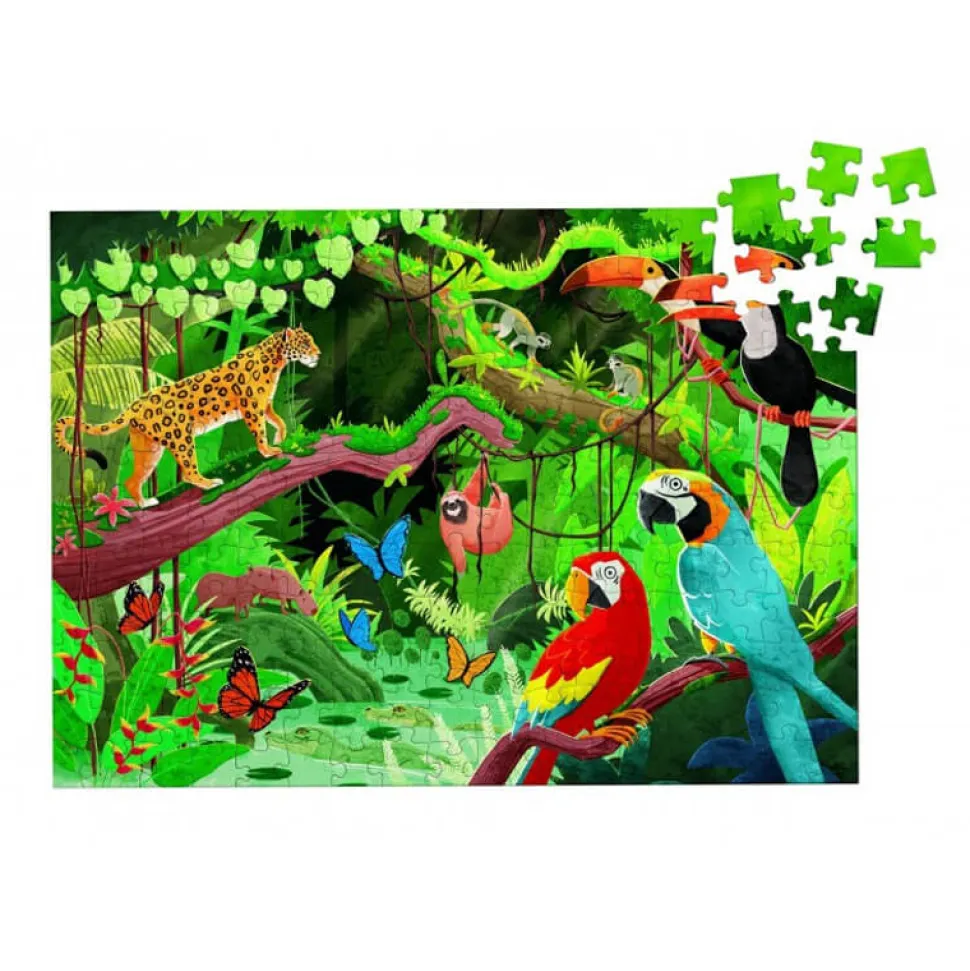 Coffret livre et puzzle 220 pièces : La Planète en danger : L'Amazonie - Sassi