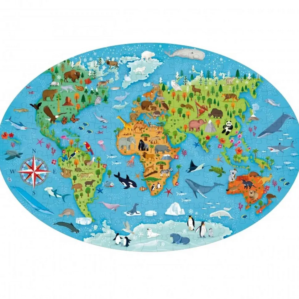 Coffret livre et puzzle de 205 pièces : Voyage, Découvre, Explore : Les espèces menacées - Sassi