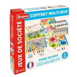 Coffret Multijeux De Societe - Pions En Bois - JeuJura