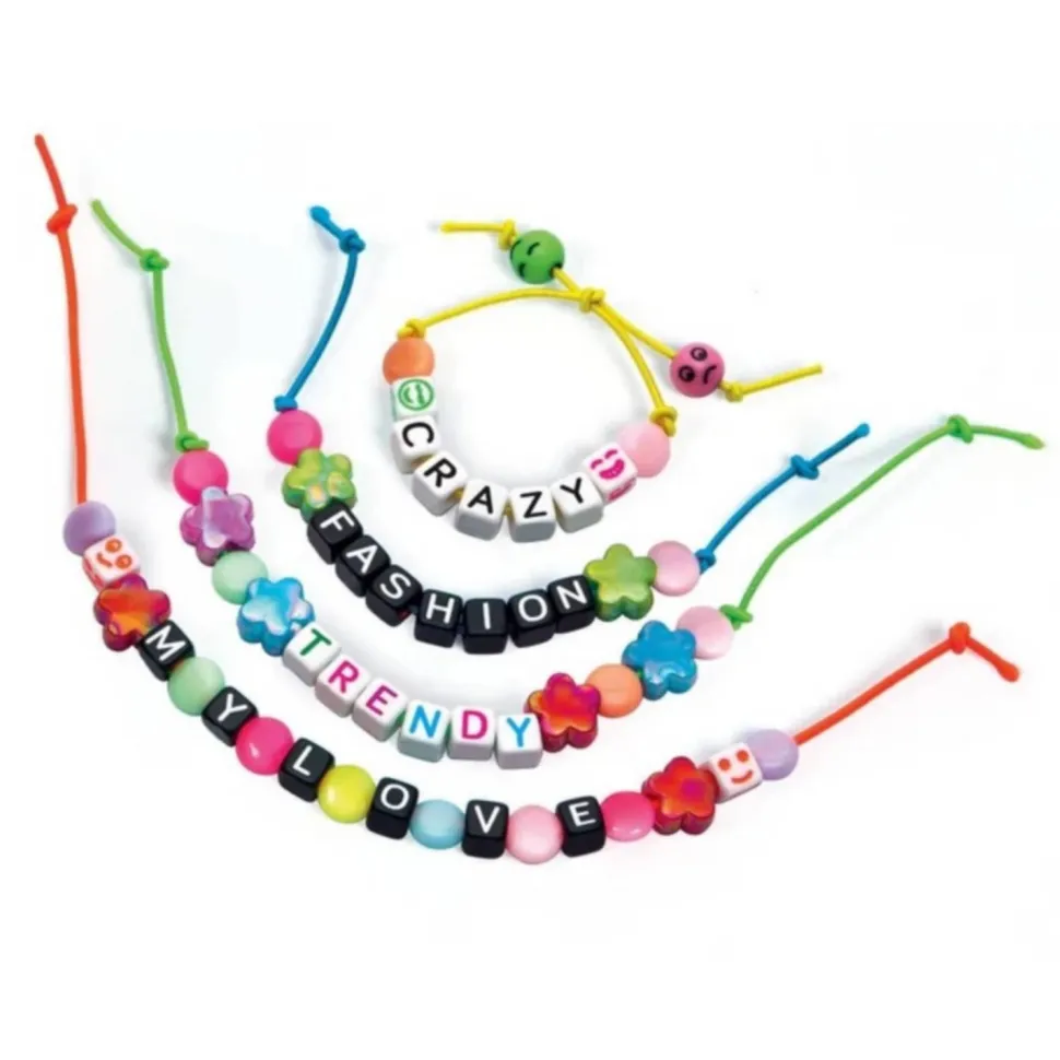 Coffret perles : Message bracelets mini - boite rose - Clementoni