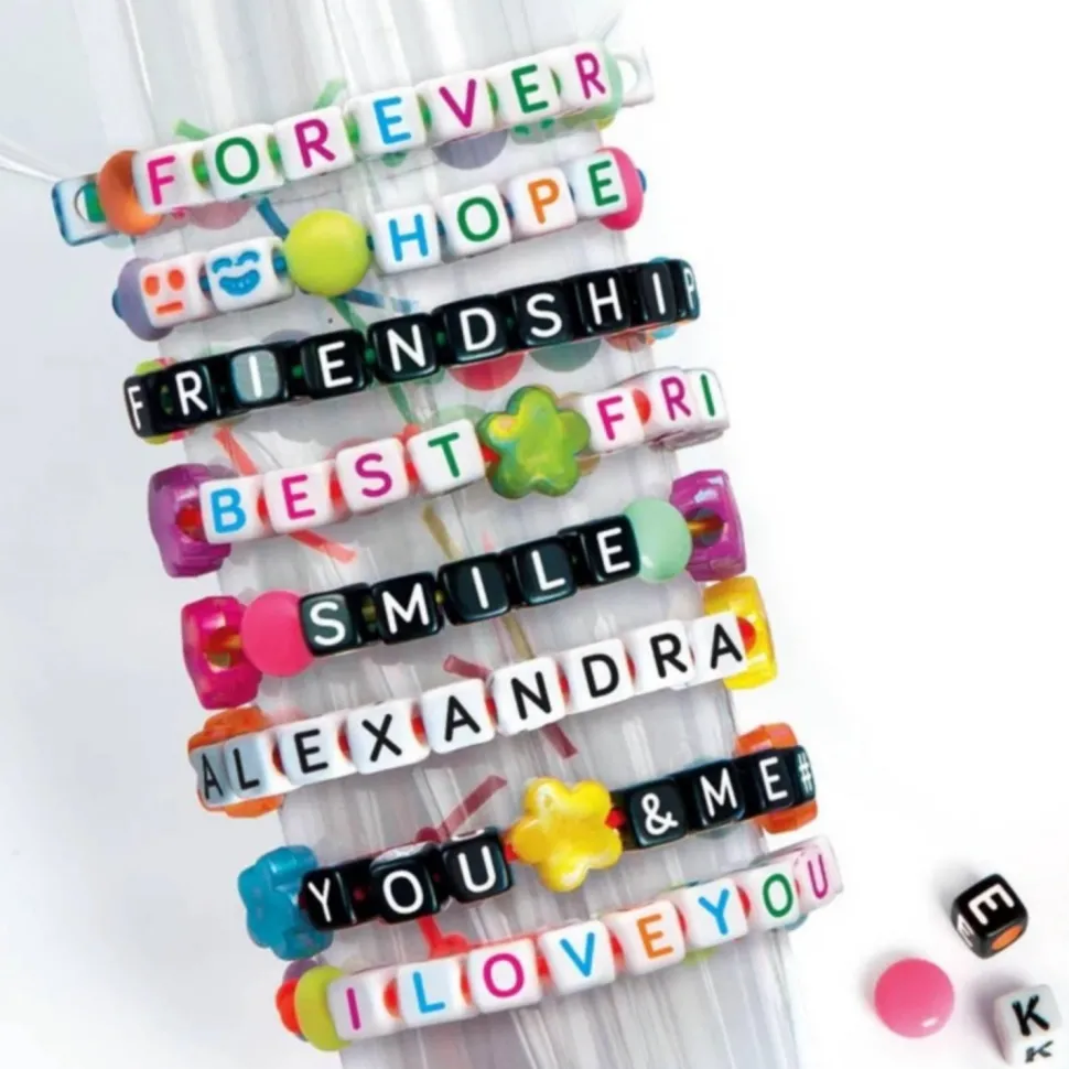 Coffret perles : Message bracelets mini - boite rose - Clementoni