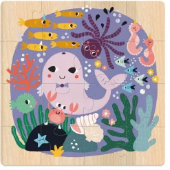 Coffret puzzles en bois 3x16 pièces : Terre - Vilac