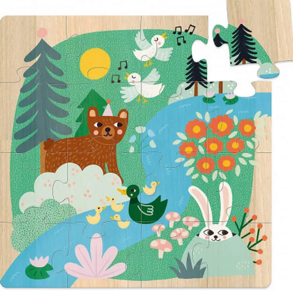 Coffret puzzles en bois 3x16 pièces : Animaux du monde - Vilac