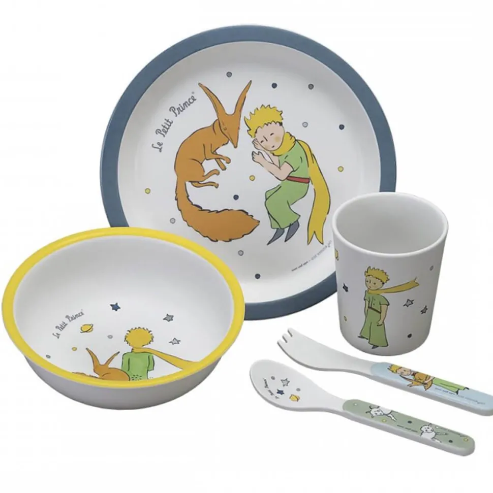 Coffret vaisselle Le Petit Prince : 5 pièces : Bleu - Petit Jour Paris