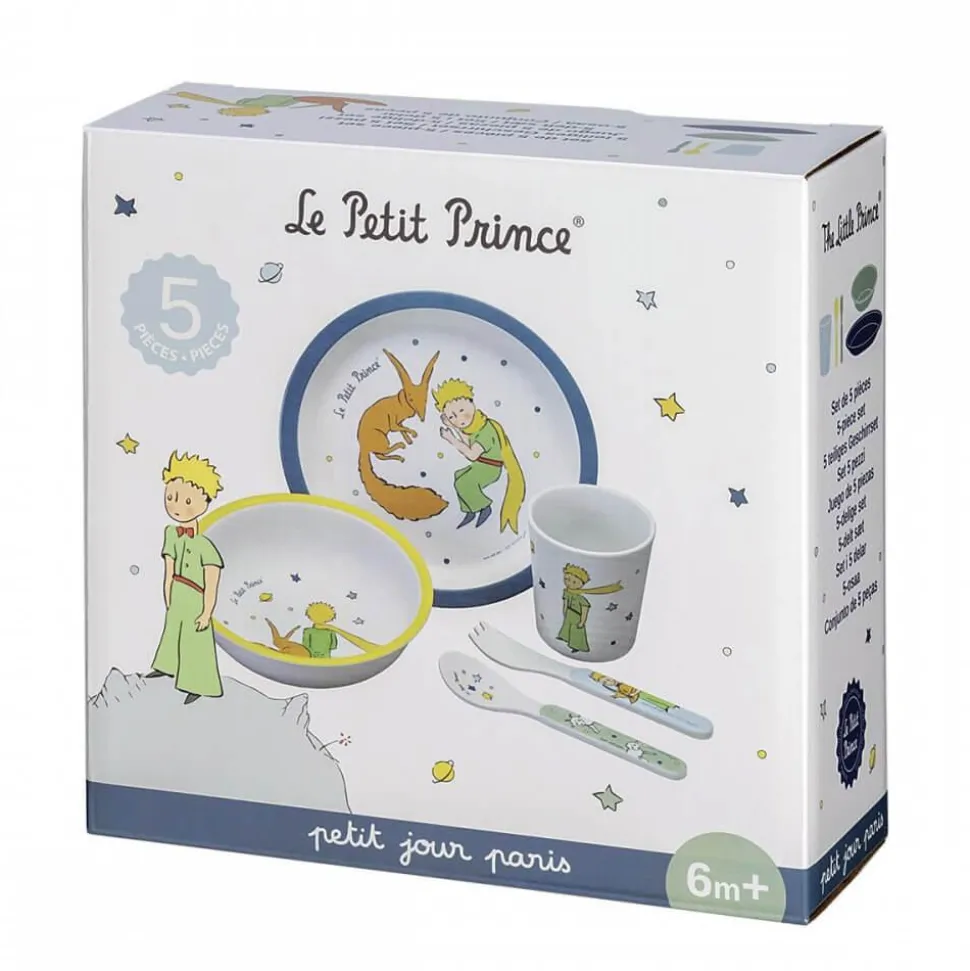 Coffret vaisselle Le Petit Prince : 5 pièces : Bleu - Petit Jour Paris