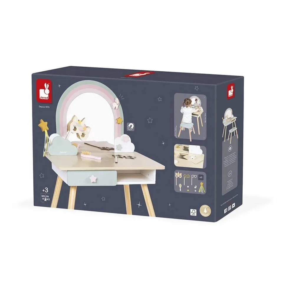 Coiffeuse en bois et accessoires - Licorne - Janod