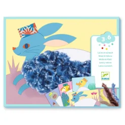 COLLAGES : Laine & scratch - Avec un chapeau - Djeco