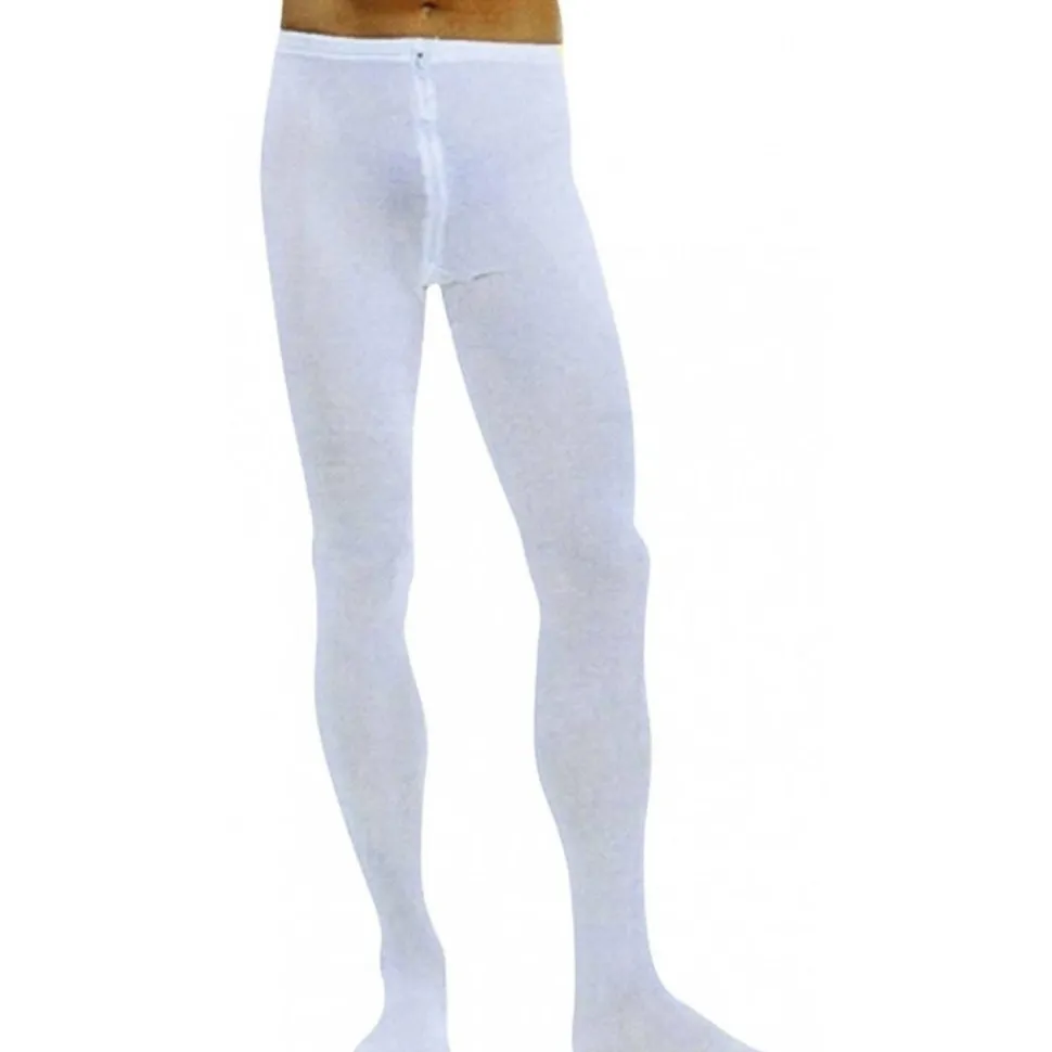 Collants de Danse professionnels à braguette, Blanc adulte XXL - RueDeLaFete
