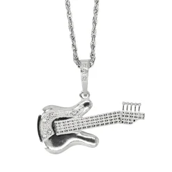 Collier Guitare argent - RueDeLaFete