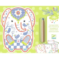 COLORIAGE : Animaux sauvages à révéler - Djeco