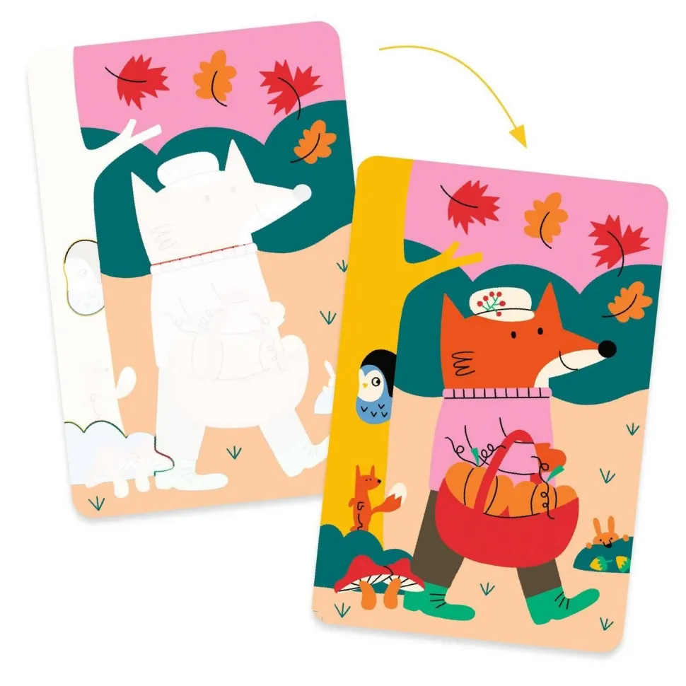 Coloriage 4 saisons - LES PETITS CADEAUX DES PETITS - Djeco