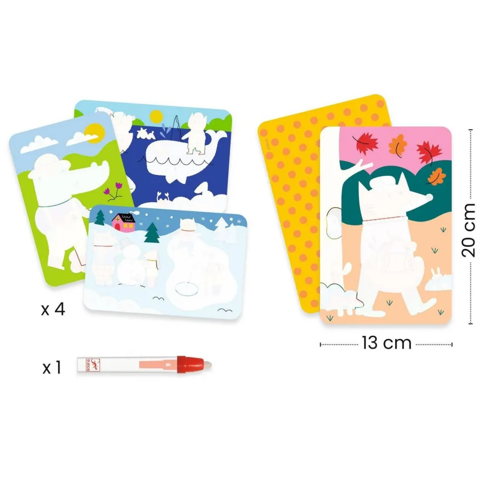 Coloriage 4 saisons - LES PETITS CADEAUX DES PETITS - Djeco