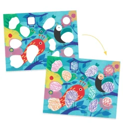 Coloriage et pochoir : Piou piou & co - Djeco