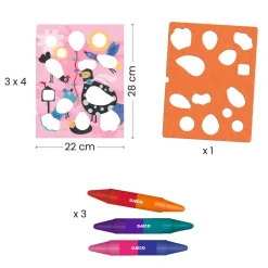 Coloriage et pochoir : Piou piou & co - Djeco