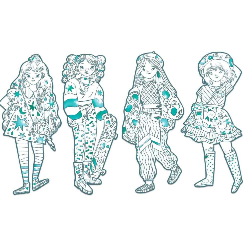 COLORIAGE GRAND FORMAT : Angèle & ses amies - LES DEMOISELLES - Djeco