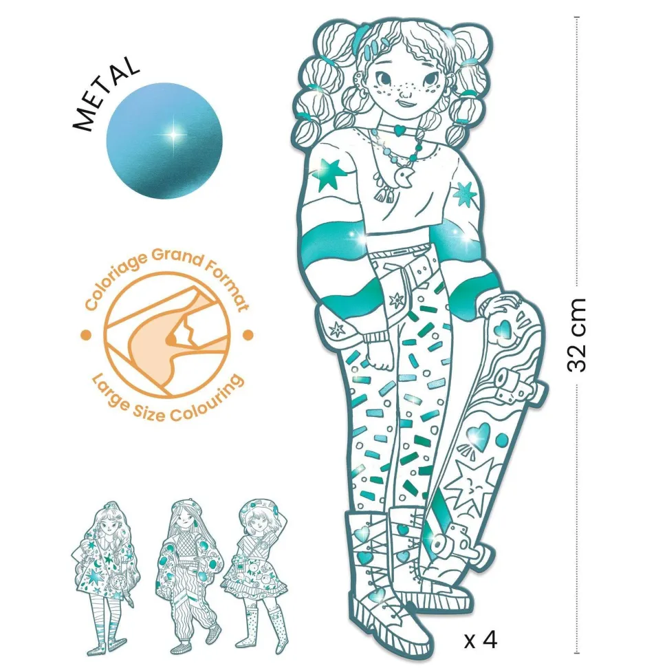 COLORIAGE GRAND FORMAT : Angèle & ses amies - LES DEMOISELLES - Djeco