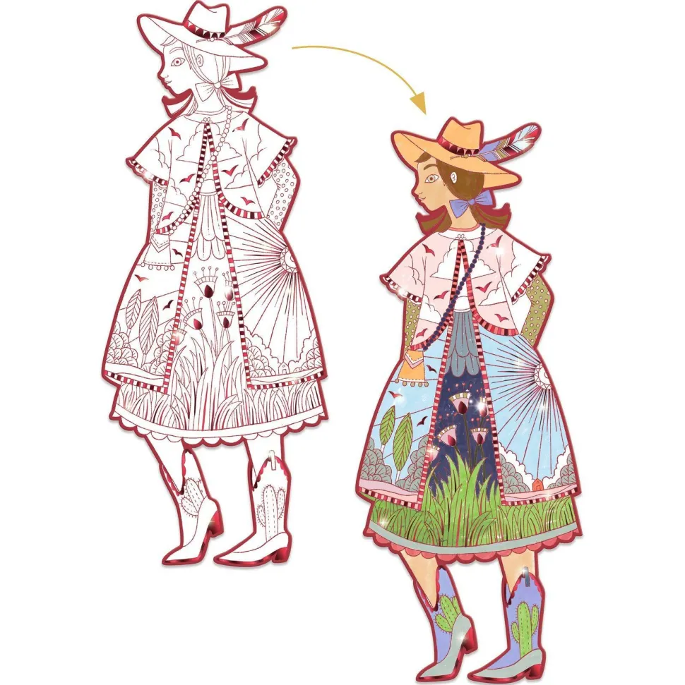 COLORIAGE GRAND FORMAT : Fiodor & ses amies - LES DEMOISELLES - Djeco