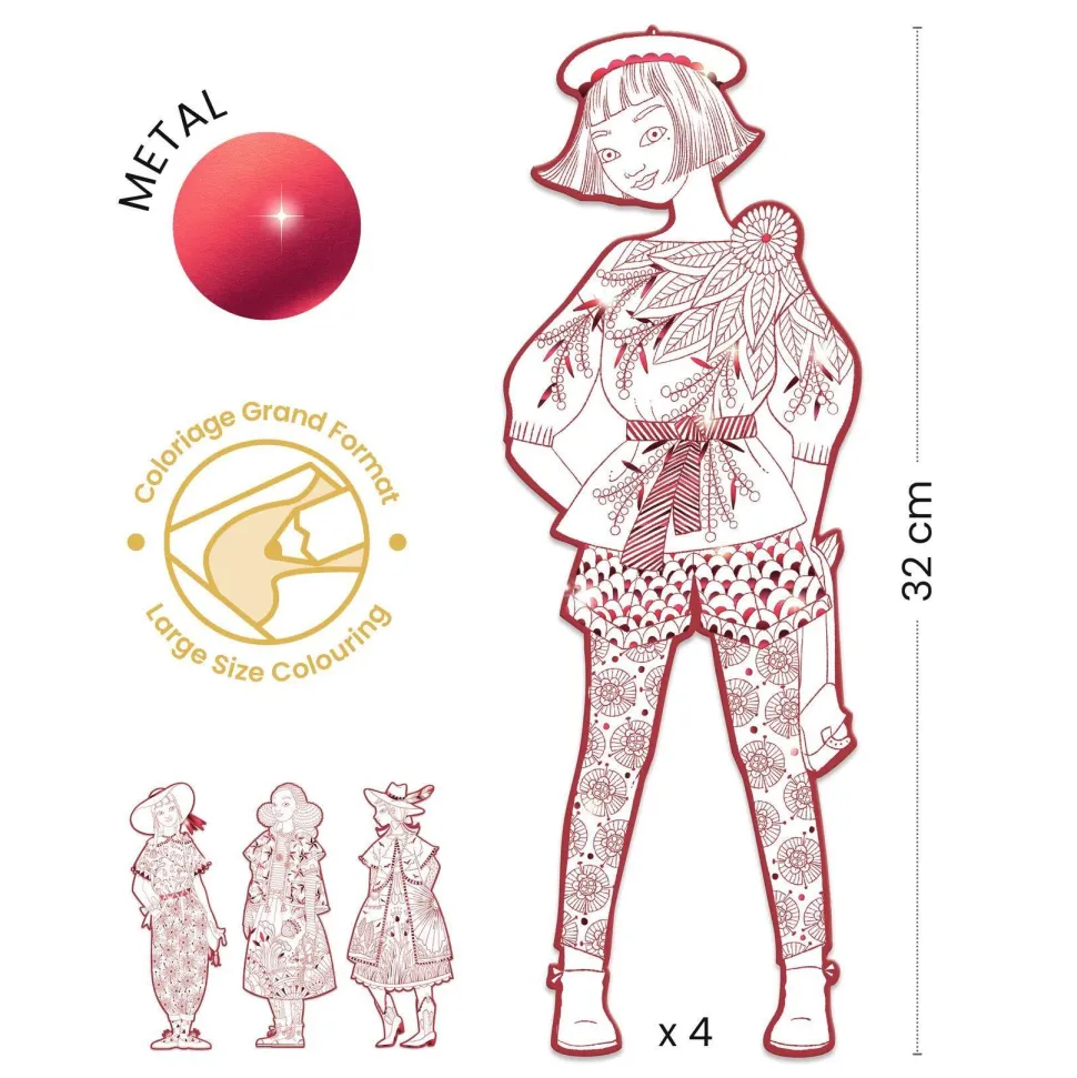 COLORIAGE GRAND FORMAT : Fiodor & ses amies - LES DEMOISELLES - Djeco