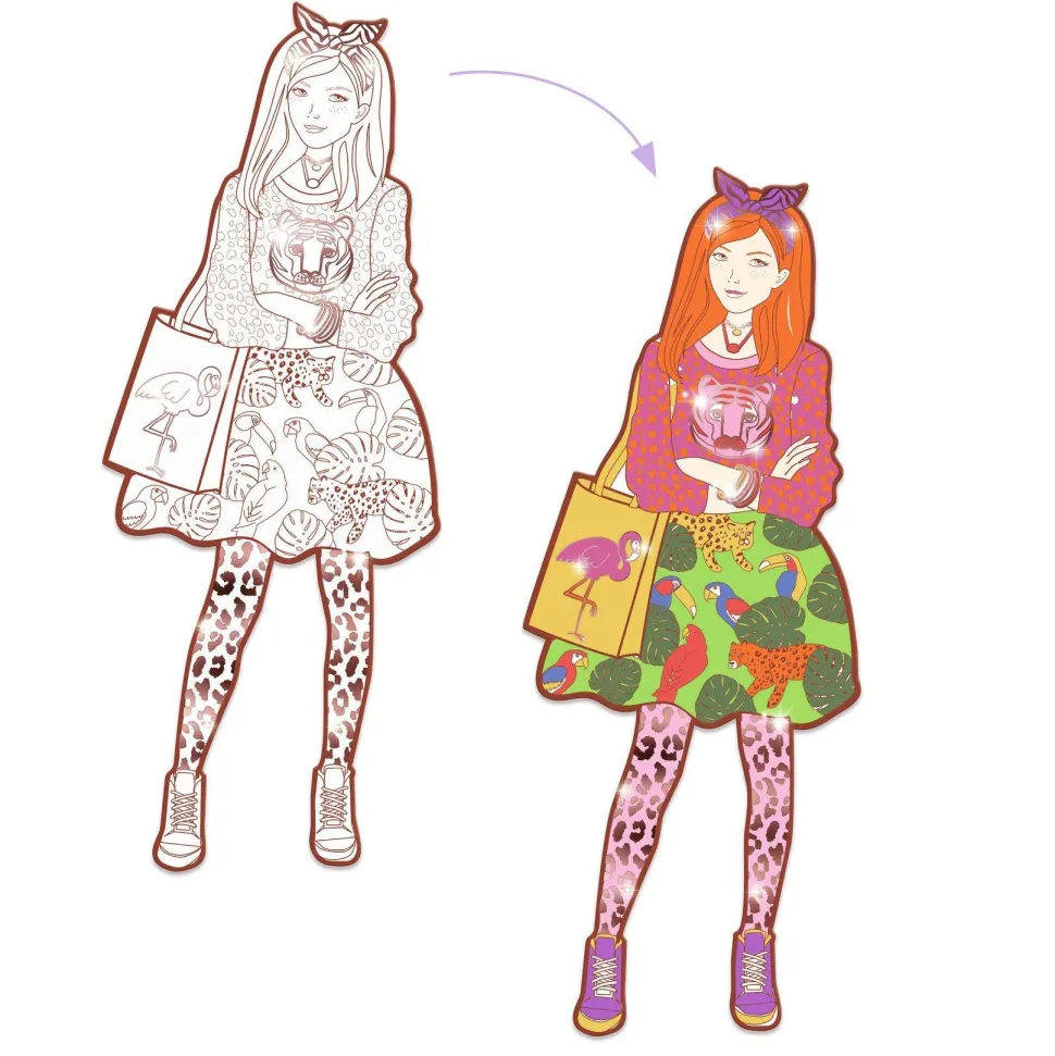 COLORIAGE GRAND FORMAT : Nina & ses amies - LES DEMOISELLES - Djeco