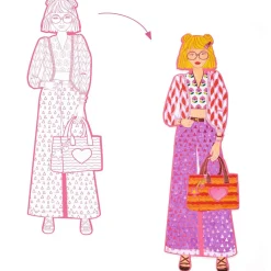 COLORIAGE GRAND FORMAT : Nina & ses amies - LES DEMOISELLES - Djeco