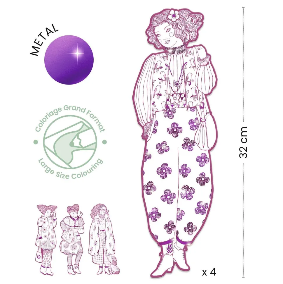 COLORIAGE GRAND FORMAT : Rosemary & ses amies - LES DEMOISELLES - Djeco