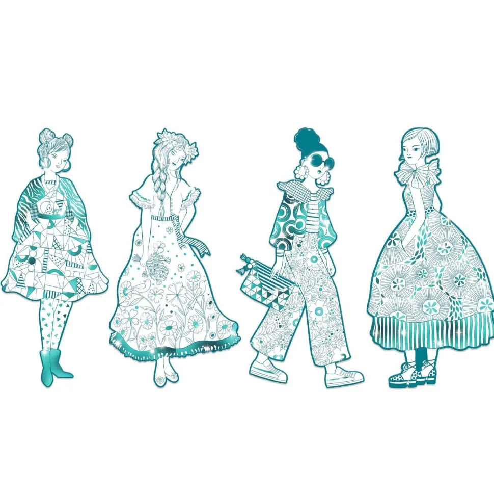 COLORIAGE GRAND FORMAT : Rebekka & ses amies - LES DEMOISELLES - Djeco