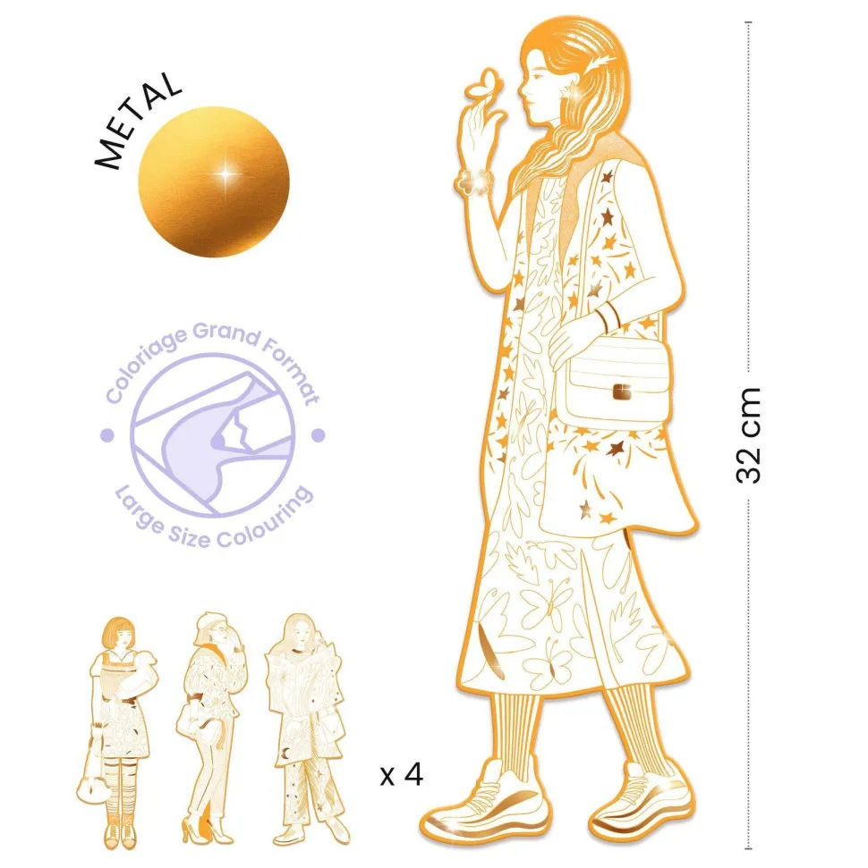 COLORIAGE GRAND FORMAT : Scout & ses amies - LES DEMOISELLES - Djeco