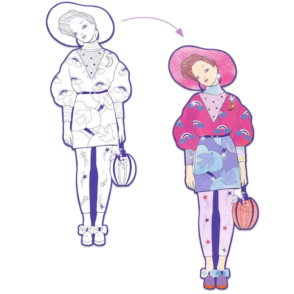 COLORIAGE GRAND FORMAT : Zaho & ses amies - LES DEMOISELLES - Djeco