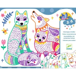 Coloriages à révéler : Familles de la forêt - Djeco