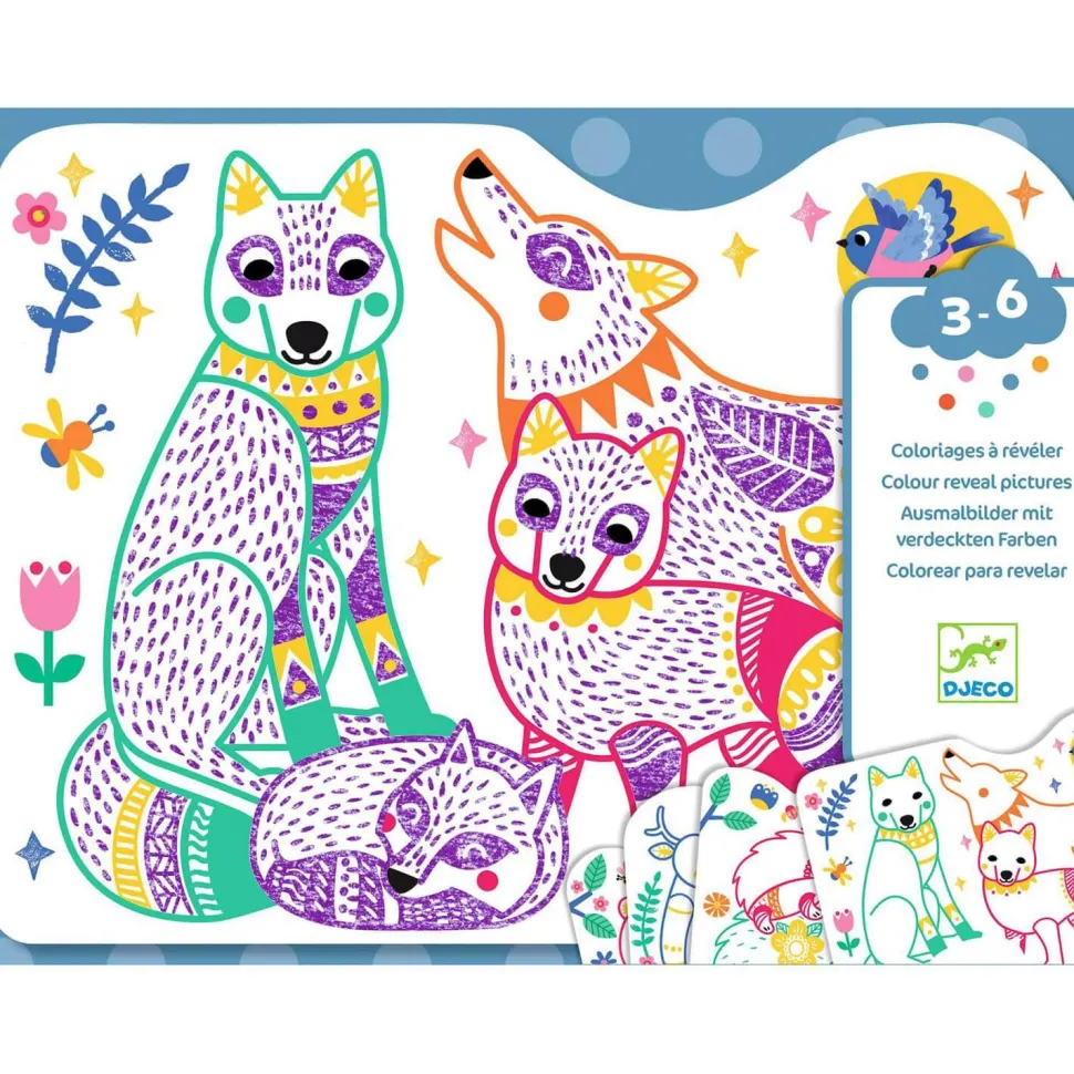 Coloriages à révéler : Familles de la forêt - Djeco