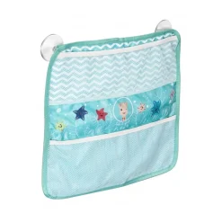 Confort de bain Sophie la Girafe : support pour genoux et filet de rangement - Vulli