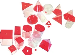 Corps géométriques, transparents (rouge) grands, set de 17 - Eduplay